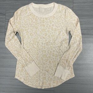 GAP Cream Leopard Print Long Sleeve Tee